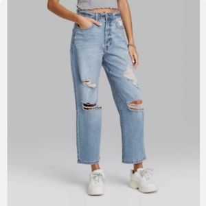 Wild Fable Highest Rise Straight Destroyed Ankle Length Jeans. Size 27